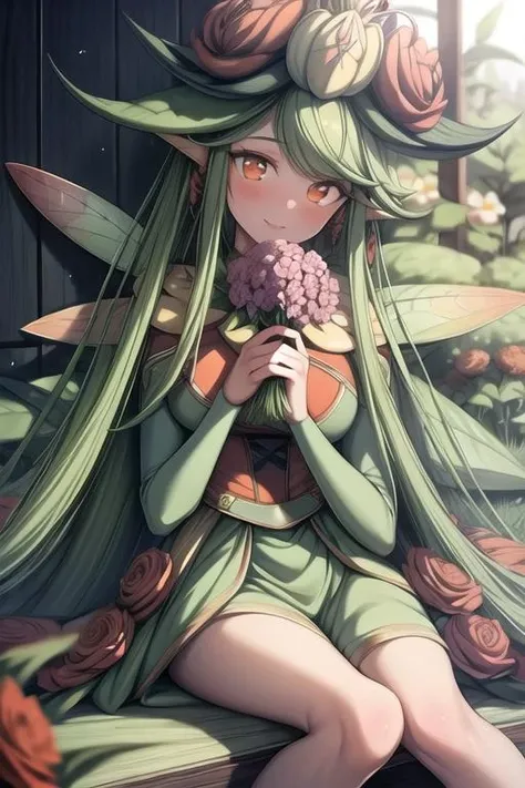 [ realistic, (teen:1.1): white chiffon, beautiful hands,  latex : 0.65],   1girl, detailed face, 8k, ultra high res, highres, natural lighting, HDR, detailed eyes, detailed skin,<lora:add_detail:0.6>,
flower fairy, a [fairy: girl : 5] with a flower in her hand ,drawn in edgFae style,wearing edgFae, concept-art <lora:LowRA:0.3> <lora:Lilligant-10:1>,Lilligant, bare legs, masterpiece,