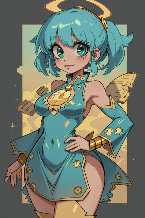 (masterpiece), (best_quality), (ultra-detailed), (illustration), (welcoming), depth of field, 1girl, monster girl, (butter war woman:1.3), (in a  town:1.3), scenery, full body, rainbow hair, multcolored hair, lipstick, , [:colorful, revealing costume design:0.2], , small breasts, wide hips, slim perfect hourglass figure,skindentation, (long dress, thigh cutout:1.2), (asian:1.3), official art, vivid color, finely detailed, hyper detailed, 8k, high resolution illustration, absurdres, intricate detail, (happy, (smile:0.4):0.8)<lora:EnvyCuteMix03:1.15><lora:bombshell:0.5>