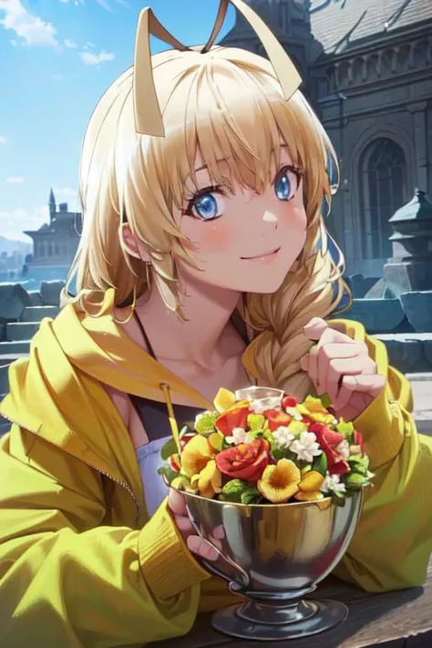 (((fanciful extravagant picture-perfect top notched detailed))) ((((((picture-perfect realistic overload)))))), (absurdres), 1boy, solo, <lora:hasuta-nyaruko-15:1>, hasuta, hoodie, blush, smile, looking at viewer