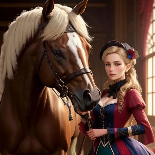 a horse, highly detailed, sharp focus, stunningly beautiful, masterpiece, letemeatcake <lora:Marie_Antoinette_v4:0.5>