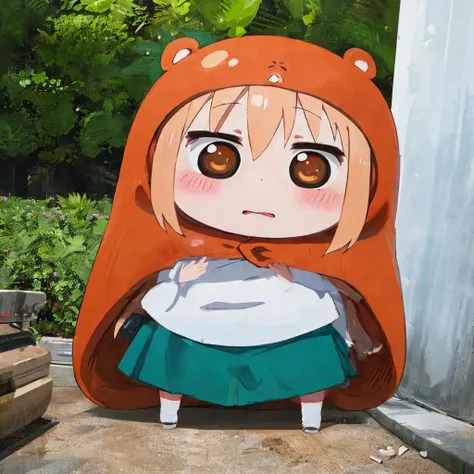 masterpiece,ultra realistic,32k,extremely detailed CG unity 8k wallpaper, best quality, 1 girl, umaru chan, chibi, (outdoor:1.4), <lora:UmaruDoma-000002:0.85>, dynamic poses