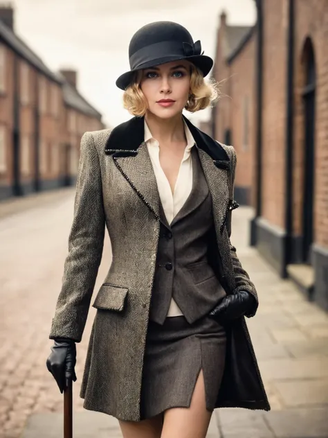 1920s vintage vogue photo, full body shot, upskirt, stunning blonde woman , provocative pose, spreading legs, (pussy closeup:1.1), steamy street of 1920's Birmingham, A crystal-studded walking cane in hand adds a touch of opulence and sophistication, Dressed in a tailored tweed jacket, revealing outfit, sexy outfit,( cleavage:1.1), cloche hat, the woman exudes the strength and sophistication of the Peaky Blinders era, With a mysterious gaze and smoky eye makeup, capturing the rebellious spirit of the iconic Peaky Blinders TV show, sepia-toned filter, nostalgic touch, ( nsfw:1.1), nude body, skirtlift, cinematic lighting, chiaroscuro <lora:nsfw-xl-2.1:0.8>, (oily skin, glossy skin, glossy oiled skin:1.1)