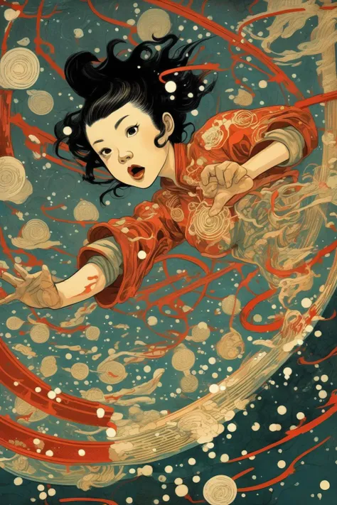 <lora:Victo Ngai Style:1>Victo Ngai Style - escape artists never die in vector style of dave arcade yuko shimizu james jean derek riggs