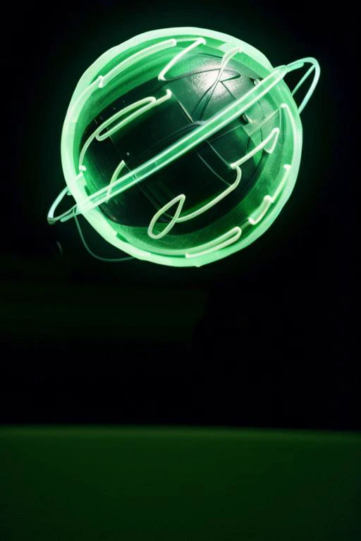 (old color photo) of (celestial globe),borg, green neon lights, floating, (black background:1.2), analog style, 35mm, dramatic light, <lora:BetaCelestialBodyDesigner_v10:1>