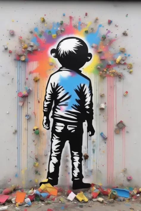<lora:Martin Whatson Style:1>Martin Whatson Style - banksy style cornu copiae but psychedelic and colorful