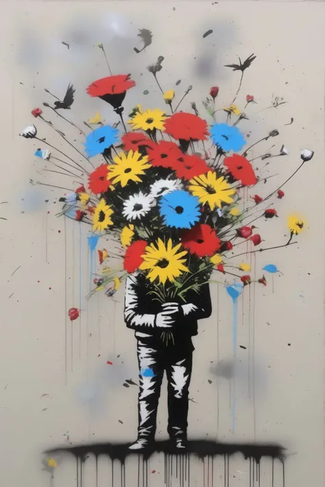 <lora:Martin Whatson Style:1>Martin Whatson Style - beatiful bansky style bouquet of flowers