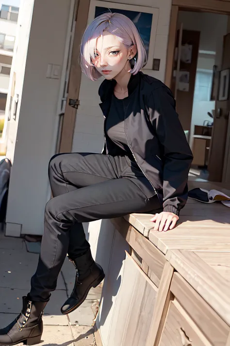 ((best quality)), ((masterpiece)), (detailed), anime, fiona1, spy x family, hair over one eye, expressionless, purple eyes, facing to the side, beautiful, <lora:fiona_frost_v1:0.7>