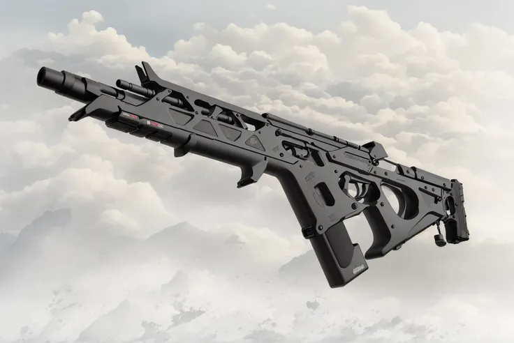 hi-end culorfully guns, hyper realistic, fine details