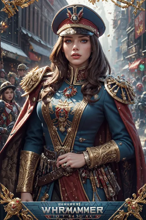 warhammer 40k commissar,1girl,Clint Eastwood as Sebastian Yarrick,intricate artwork,sharp,8k,breathtaking,crystalline,filigree,hyperrealism,lush detail,poster,perfectionism,sharp focus,style of warhammer 40k,<lora:æ»åç»èdetail_slider_v4:3>,