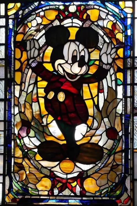 mickey mouse <lora:stained_glass_style_v1_sdxl:0.7>