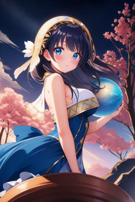 1girl, 8k Photograph, hyper detailed, cinematic shot of a [Masai|Regency] ([Planet Jupiter|Bird's nest]:1.3) , it is very Frosted and Blue, it is in a Ancient setting, it is smooth, majestic, Tulip background, Inviting lava pit and city street, Foggy conditions, in focus, Overdetailed art, Flustered, Cloudpunk, Lens Flare, Short exposure, Fujicolor Superia X-TRA 400, F/1.8, dark blue and Peach neon hue, multidimensional, Gilded, masterpiece, wallpaper
