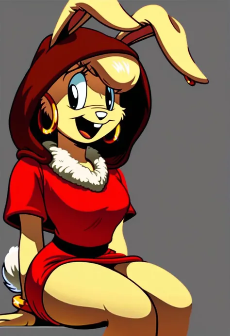 score_9, score_8_up, score_7_up, score_6_up, score_5_up, score_4_up, retro artstyle, BREAK
LoriJackRabbitPXL, rabbit girl,1girl, solo, jewelry, dress, earrings, animal ears, red dress, sitting, bracelet, colored skin,rabbit ears, hood, open mouth, hoop earrings
<lora:lorijackrabbit-v1:0.9>
