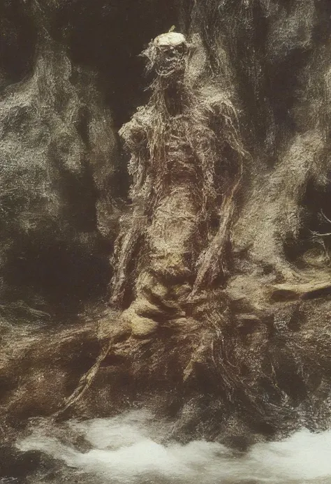 score_9, score_8_up, score_7_up, score_6_up, score_5_up, score_4_up,
Nude male demon with twisted insect-like face with mandibles, elongated body, thick aroused oozing penis, emerging from swamp water (water at knee level)