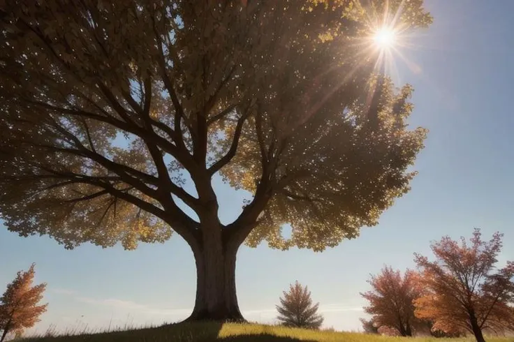 The apple tree, In the rays of the sun, autumn