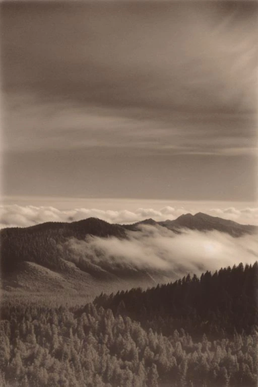 lith_Agfa_Brovira_Satino_BW122, a foggy mountain, lord of the ring style