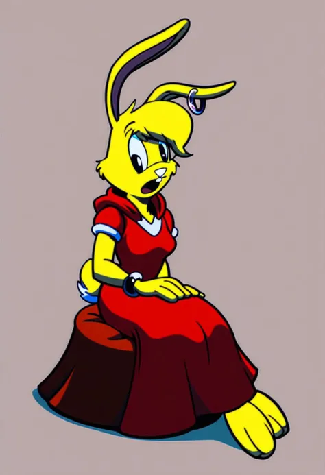 score_9, score_8_up, score_7_up, score_6_up, score_5_up, score_4_up, retro artstyle, BREAK
LoriJackRabbitPXL, rabbit girl,1girl, solo, jewelry, dress, earrings, animal ears, red dress, sitting, bracelet, colored skin,rabbit ears, hood, open mouth, hoop earrings
<lora:lorijackrabbit-v1:0.9>