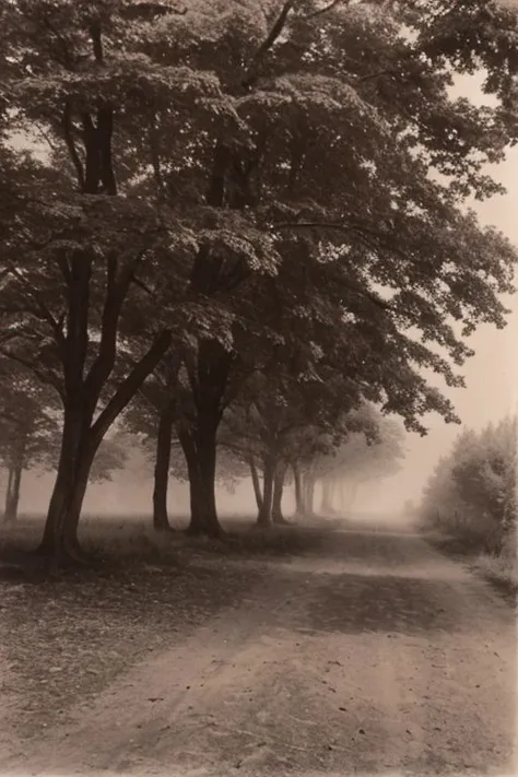 lith_Agfa_Brovira_Satino_BW122, a foggy forrest, lord of the ring style