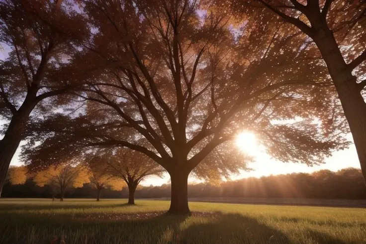 The apple tree, In the rays of the sun, autumn