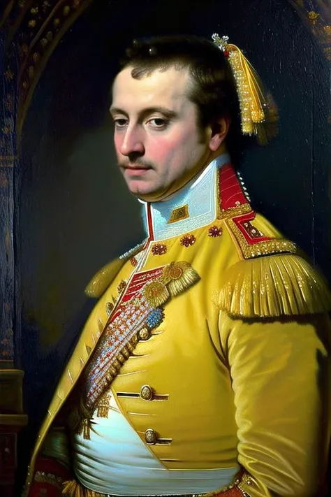 fine art, (distant view:1.3),(award-winning painting:1.3), (8k, best quality:1.3), (realistic painting:1.1), A gorgeous and intricate painting, fine art, portrait of Napoleon