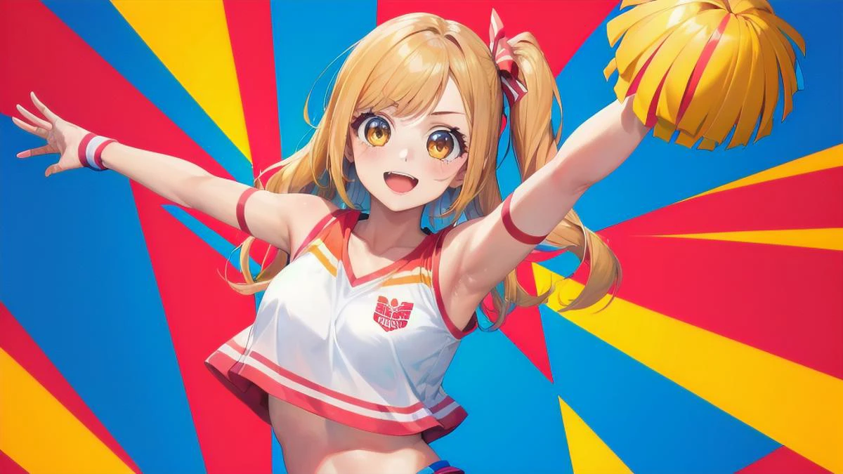 1girl, gyaru, portrait, cheerleader, cheerful,open mouth,
<lora:Colored_Lines_Background:1>