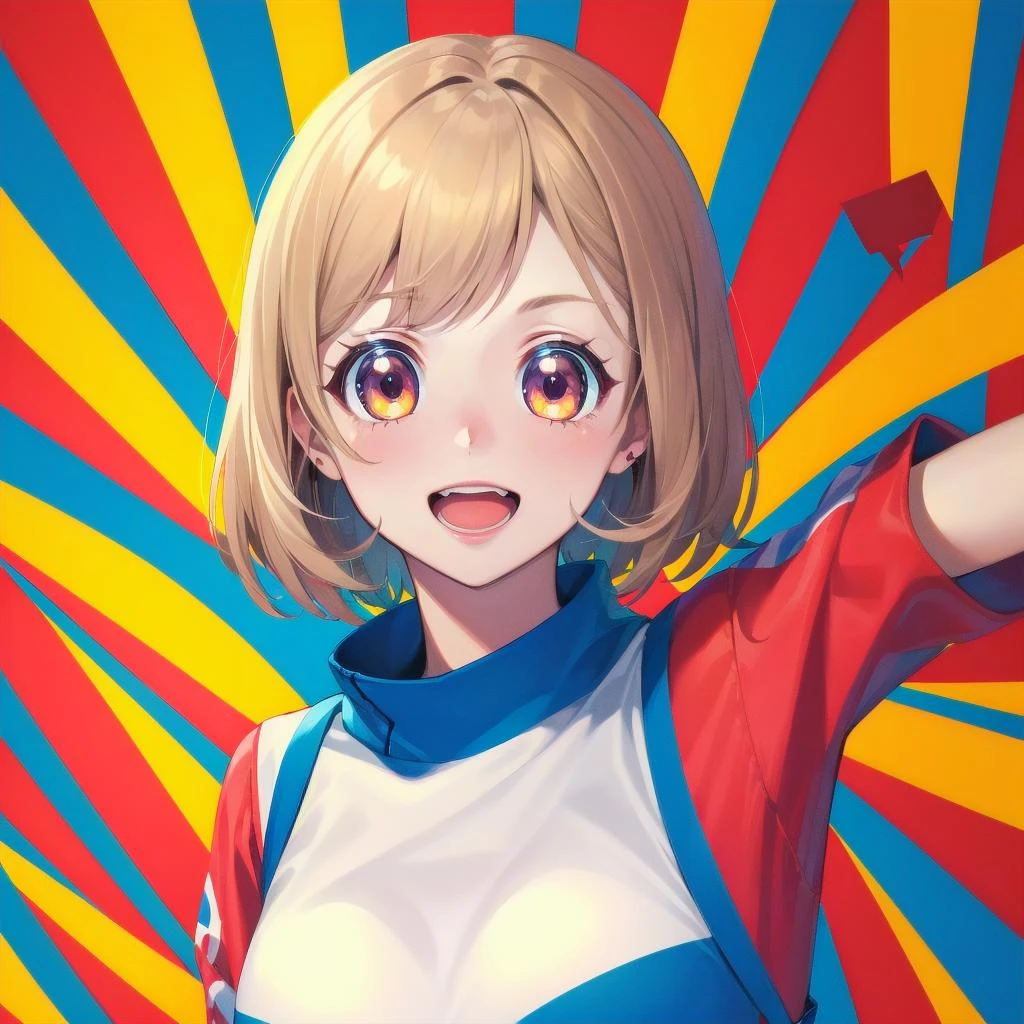 1girl, gyaru, portrait, cheerful,open mouth,
<lora:Colored_Lines_Background:1>jumping,