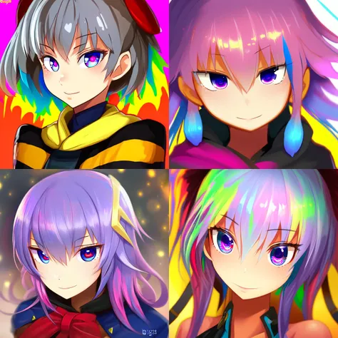 1girl, portrait, colorful eyes, by b-ginga