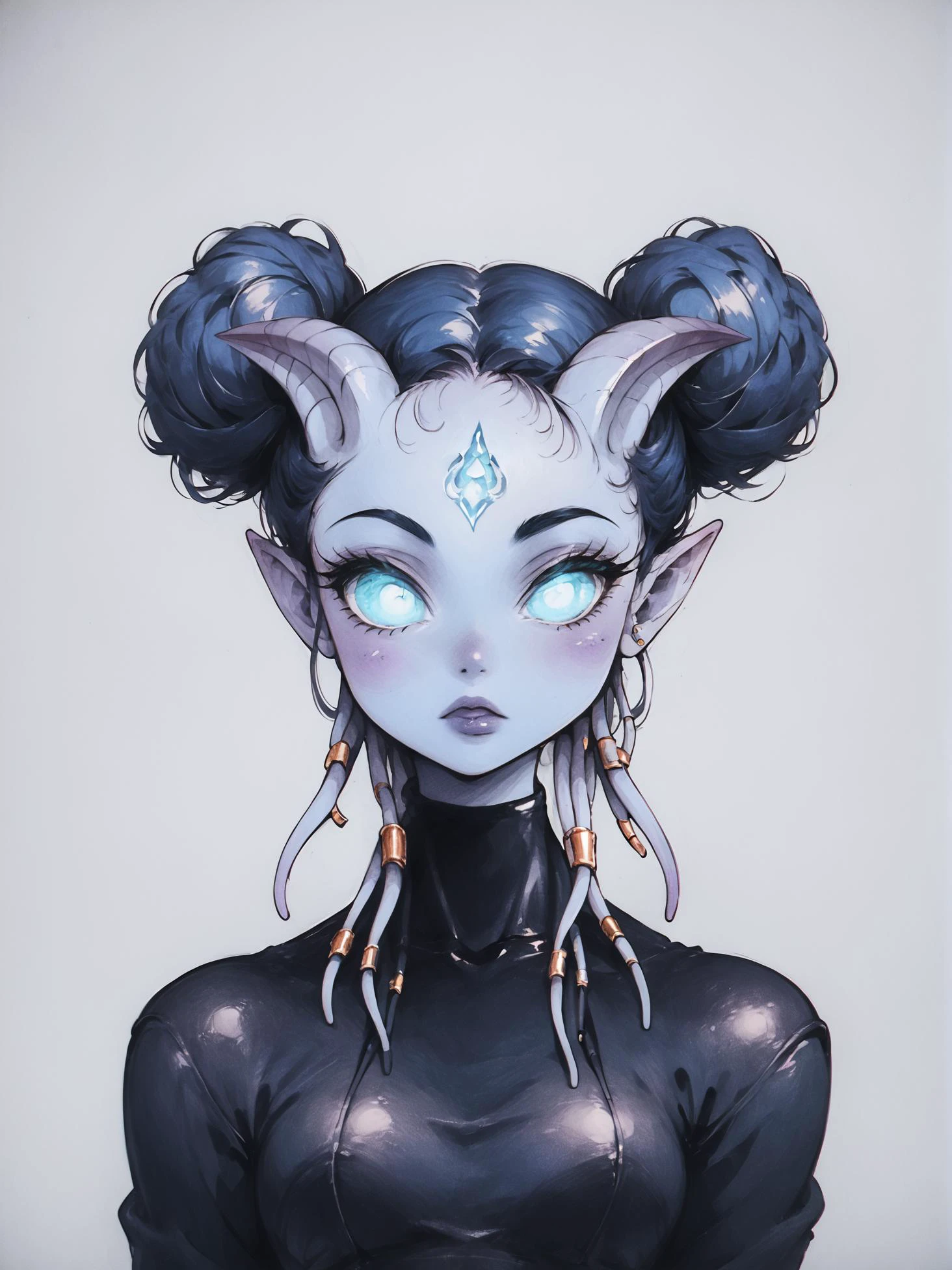 score_9,score_8_up,score_7_up,score_6_up,score_5_up,score_4_up,(a female draenei) (elegant, majestic, beautiful, stunning) (gown) (double bun hair) outline,(watercolor portrait) clear eyes,glowing eyes,upper body,colorful,clear lineart,sharp,flat color,2d,<lora:CitronAnimeTreasure:1>,<lora:draenei-wc-richy-v1_pdxl:1>,<lora:c0l0urc0r3XLP2:1>,<lora:Desolation:1>,<lora:Final_Fantasy_Tactics_XLv2:1>,<lora:OldAnimeStyle_XL_v3:0.3>,