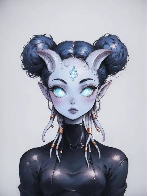 score_9,score_8_up,score_7_up,score_6_up,score_5_up,score_4_up,(a female draenei) (elegant, majestic, beautiful, stunning) (gown) (double bun hair) outline,(watercolor portrait) clear eyes,glowing eyes,upper body,colorful,clear lineart,sharp,flat color,2d,<lora:CitronAnimeTreasure:1>,<lora:draenei-wc-richy-v1_pdxl:1>,<lora:c0l0urc0r3XLP2:1>,<lora:Desolation:1>,<lora:Final_Fantasy_Tactics_XLv2:1>,<lora:OldAnimeStyle_XL_v3:0.3>,