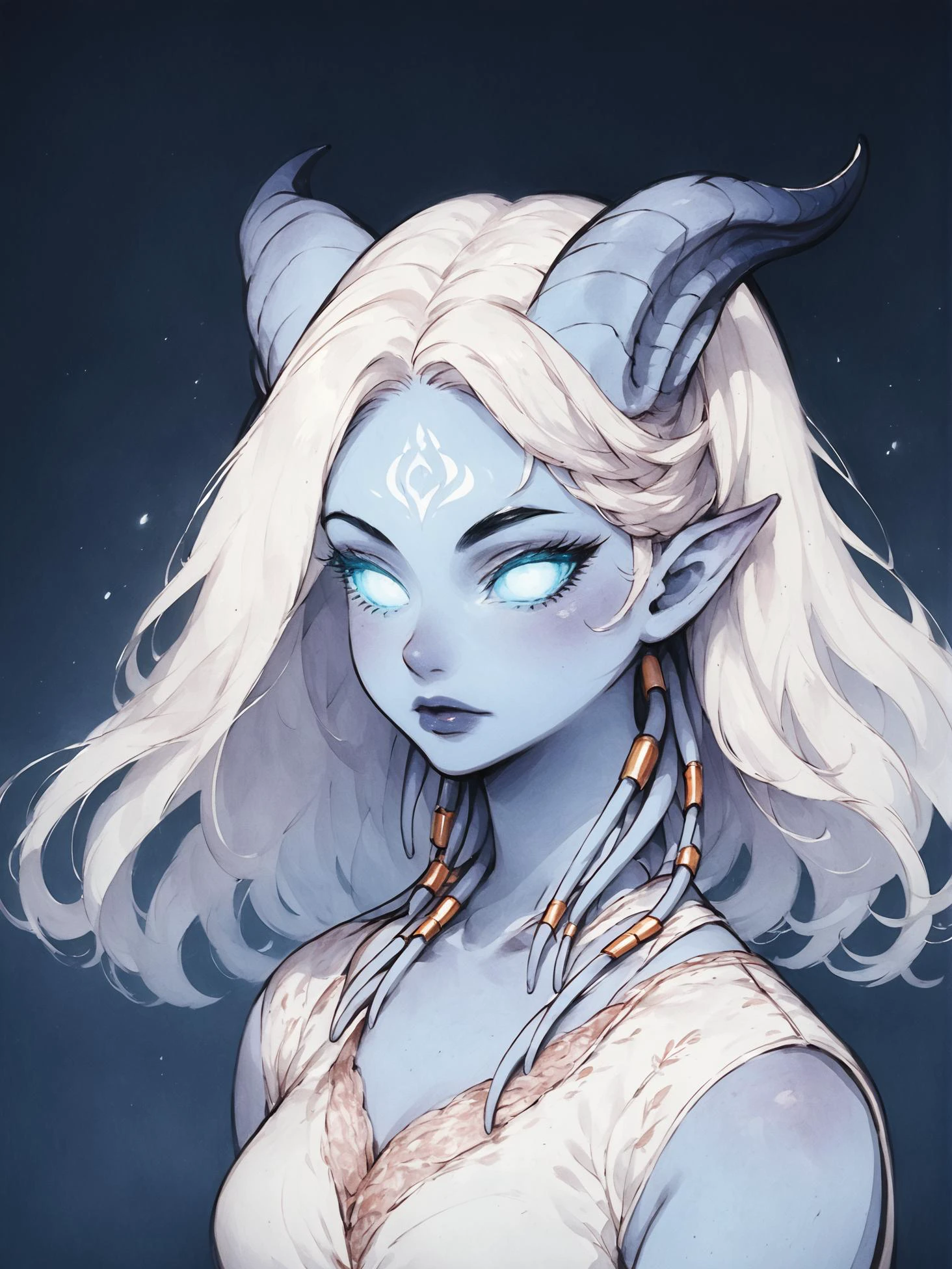 score_9,score_8_up,score_7_up,score_6_up,score_5_up,score_4_up,(a female draenei) (elegant, majestic, beautiful, stunning) (gown) (long flowing white hair) outline,(watercolor portrait) clear eyes,glowing eyes,upper body,colorful,clear lineart,sharp,flat color,2d,<lora:CitronAnimeTreasure:1>,<lora:draenei-wc-richy-v1_pdxl:1>,<lora:c0l0urc0r3XLP2:1>,<lora:Desolation:1>,<lora:Final_Fantasy_Tactics_XLv2:1>,