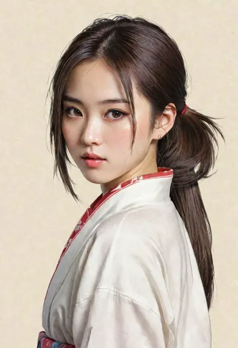 2k,a girl, illustration , portrait ,,Asia,Japanese
