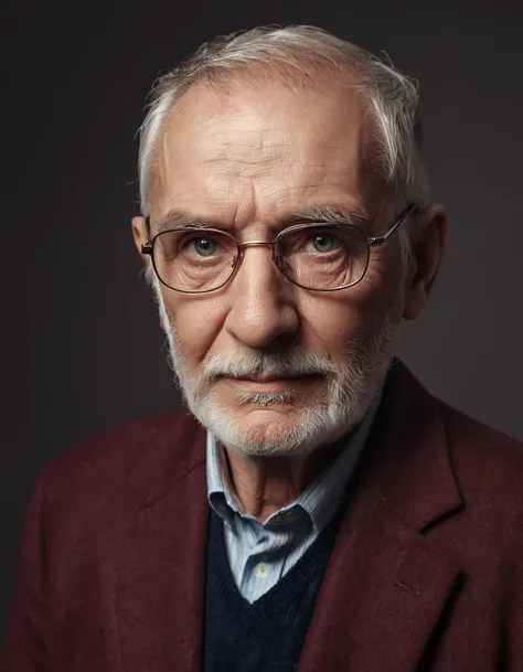 close up studio photo of an old stylish grandpa, detailed, studio lighting, medium format, 8k, UHD, masterpiece