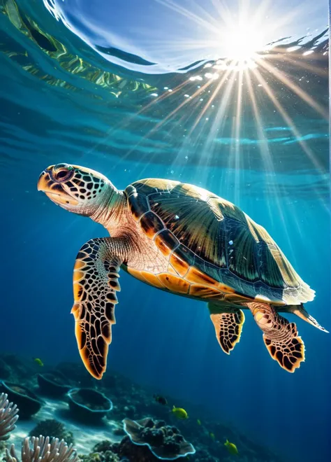 (((professional image))), ((masterpiece)), ((futuristic picture)), Daily Theme: Underwater, The Turtles, Miki Asai Macro photography, (full body), hyper detailed, trending on artstation, sharp focus, studio photo, intricate details, highly detailed, by greg rutkowski, modern, minimalist, graphic, line art, vector graphics, very detailed, ((frame filled with various details)), soft lighting, (Highly Detailed:1.6), <lora:add-detail-xl:1.2>, ((64 megapixels)), HDR, (((ultra high quality))), the picture is filled with many small details, <lora:more_details:0.8>, ((super best quality)).