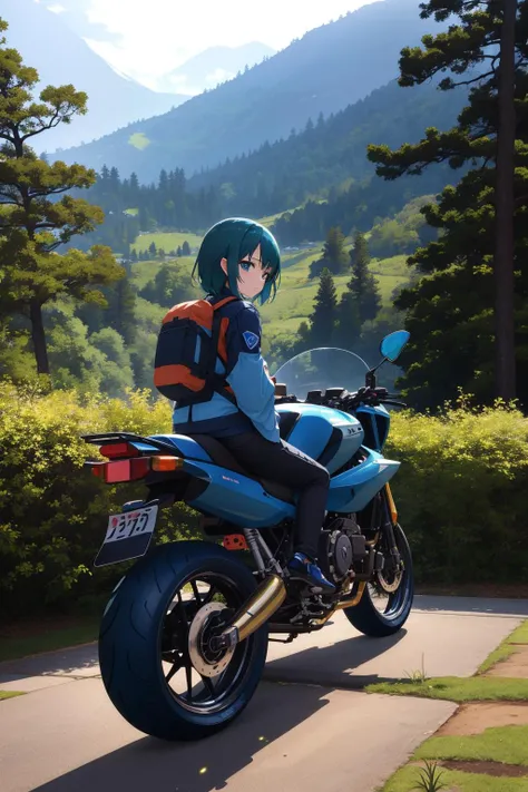1girl, [ (expressionism art by Liu Ye:1.2) and (Yasutomo Oka:1.0) and (Grégoire Guillemin:0.7) :1], dramatic Anime, Rule of Thirds, selfie of a Mecha-Moody ([Elephant|Siren]:1.3) , the Elephant is Reading, it is dressed in its Bosnian Motorcycle gear, The Motorcycle gear is Navy Blue, Facing forward, [highborn|Melancholy] hillside in background, DayGlo green garden with Tree stump, Smoky Conditions, Bokeh, Embarrassing, Ukiyo-E, side lit, Low shutter, Fujicolor, gilded technique, glittering, 8K, RTX