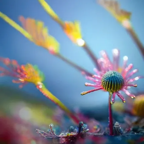 blurry, depth_of_field, fireworks, monster, solo, underwater
