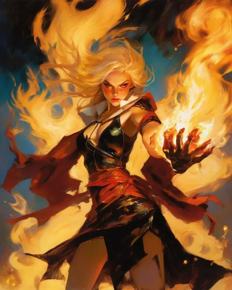 cinematic shot of 1 female mage casting fire
fantasy, closeup
dramatic lighting, shadow,
by Malcolm Liepke
(best quality, masterpiece, )