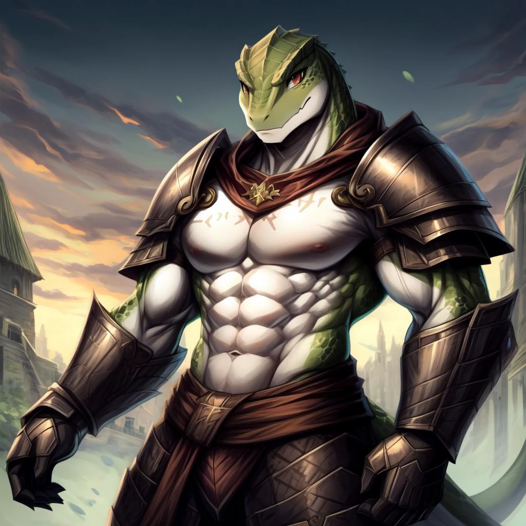 ((((white, brown, green, ), lizard), muscular, abs, armor, powerful warrior in the Overlord's army, handsome and dashing face, dark armor, ):1.5),
((in the style of and art by So-Bin, )),
((in the style of the anime Overlord, ))
chiaroscuro, anime screenshot, deep metallic colors, vivid colors, <lora:crusch-v1:0.4> crusch, <lora:waterVFX:0.35> <lora:more_details:0.5> <lora:zaryusu_shasha_v1_ep12:0.4> zaryusu shasha,