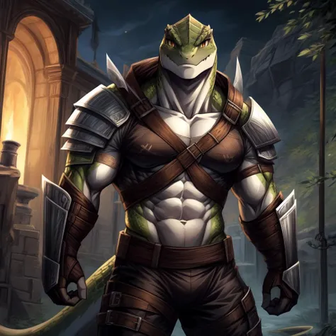 ((((white, brown, green, ), lizard), muscular, abs, armor, powerful warrior in the Overlord's army, handsome and dashing face, dark armor, detailed background, ):1.5),
((in the style of and art by So-Bin, )),
((in the style of the anime Overlord, ))
chiaroscuro, anime screenshot, deep metallic colors, vivid colors, <lora:crusch-v1:0.4> crusch, <lora:waterVFX:0.35> <lora:more_details:0.5> <lora:zaryusu_shasha_v1_ep12:0.4> zaryusu shasha,