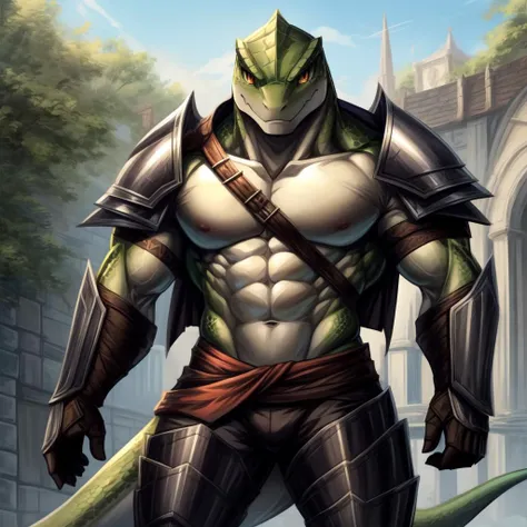 ((((green, ), lizard), muscular, abs, armor, powerful warrior in the Overlord's army, handsome and dashing face, dark armor, detailed background, ):1.5),
((in the style of and art by    So-Bin, )), 
((in the style of the anime Overlord, ))
chiaroscuro, anime screenshot, deep metallic colors, vivid colors, <lora:crusch-v1:0.4> crusch, <lora:waterVFX:0.35>  <lora:more_details:0.5>  <lora:zaryusu_shasha_v1_ep12:0.4> zaryusu shasha,