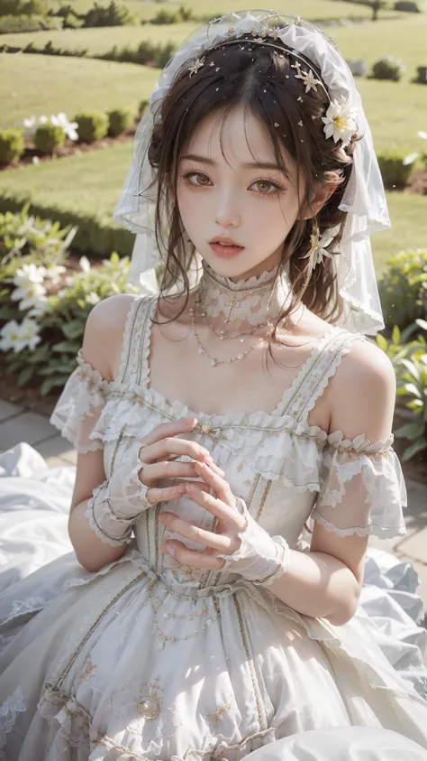 best quality, ultra high res, (photorealistic:1.4), masterpiece, highres, original, extremely detailed wallpaper,
lawn, sky,
1girl, solo, dygj \(manaka nemu\), white dress,
convenient head, <lora:è´é¢neg4all_bdsqlsz:0.8>,