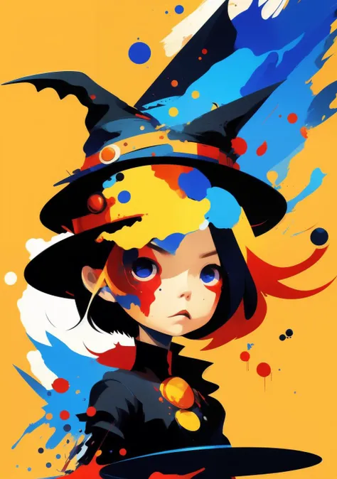 little witch explosion of primary color 3d render Pixar stylemodel made of Hiroaki Takahashi art ultra perfect composition 3d liquid detailing fluid acrylic by Greg Tocchini, James Gilleard, Joe Fenton Kaethe, Butcher Bosch, Dan Mumford, Kandinsky art style [collage] [splatter] [streak] [crop] [cut]