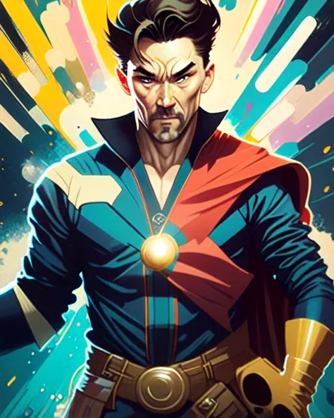 super hero dr strange in action post blurry background 3d render Pixar stylemodel made of Hiroaki Takahashi art ultra perfect composition,  3d liquid detailing fluid acrylic by Greg Tocchini, James Gilleard, Joe Fenton Kaethe, Butcher Bosch, Dan Mumford, Kandinsky art style [collage] [splatter] [streak] [crop] [cut] hands