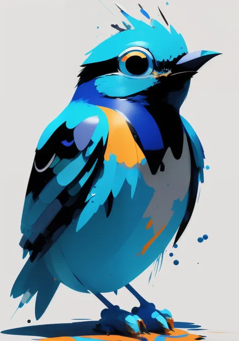 blue bird 3d render Pixar stylemodel made of Hiroaki Takahashi art ultra perfect composition 3d liquid detailing fluid acrylic by Greg Tocchini, James Gilleard, Joe Fenton Kaethe, Butcher Bosch, Dan Mumford, Kandinsky art style [collage] [splatter] [streak] [crop] [cut]