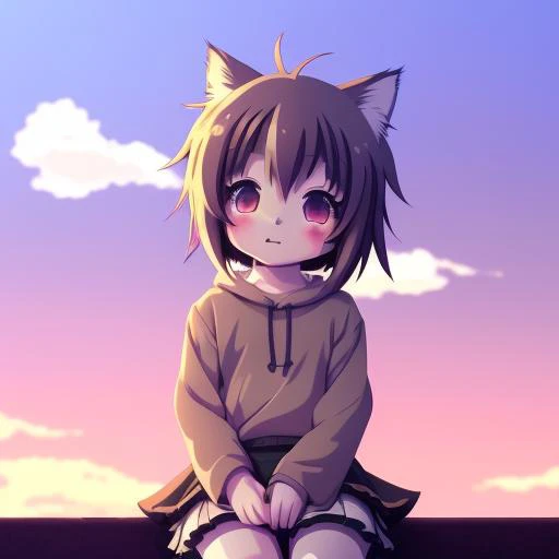 cute tiny cat girl kid, anime. award winning anime ,8k,hdr