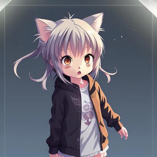 cute tiny cat girl kid, anime. award winning anime ,8k,hdr. extreme detailed