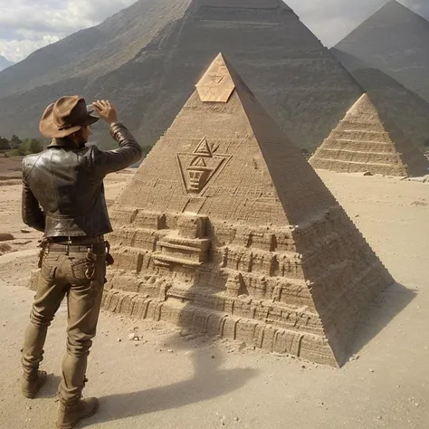 masterpiece mars landscape,( cloudy storm sky:1.1) BREAK
 (beautiful archeologist:1.3), rugged leather jacket, vintage outfit, exploring. BREAK
sculpture of(temple|pyramid:1.2) with engraved ornamental  (ancient mystical alchemic runes:1.1), pbr texture dark cracked sandstone natural cracking,    <lora:sandstonenatural-soft:0.35>  <lyco:Cloudify:.08>