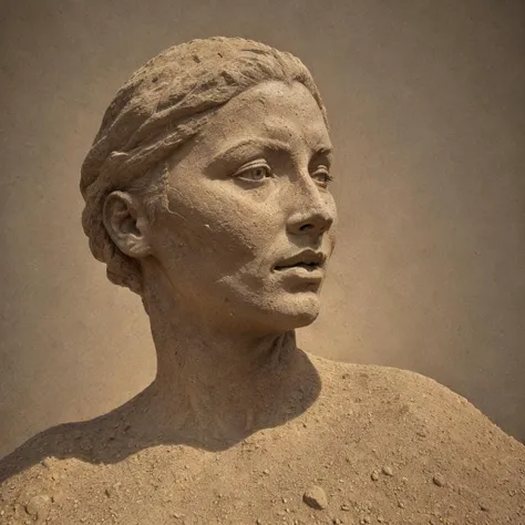 sculpture head of venus, texture sand sandstone natural   <lora:sandstonenatural-medium:.45>, 8k uhd, high quality,  film grain, looking at viewer, portrait, (skin pores:1.2), (moles:0.8), (imperfect skin:1.1), intricate details, goosebumps, flawless face, ((photorealistic):1.1), (raw, 8k:1.2), hyper realistic, HDR, cinematic, dark, muted colors, atmosphere, ((macro lens))