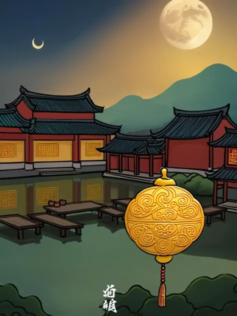 Jiangnan architecture, moon cakes, gods<lora:XYå å¤§:0.8>