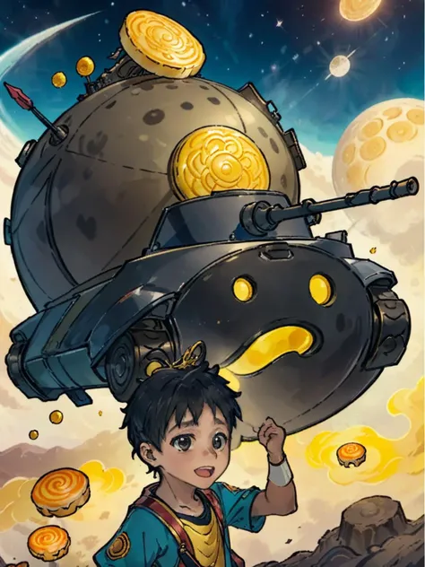 A girl drives a tank and eats mooncakes<lora:XYå å¤§:0.75>