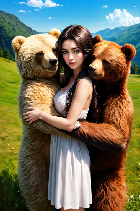 Naked women in the forest killing bear