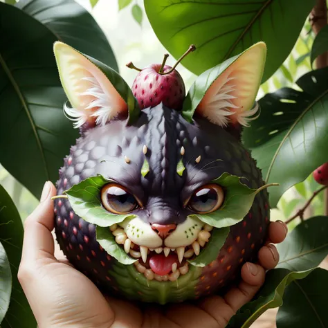 <lora:FelineDNA-30:0.9>, (felinedna:0.1), fruit